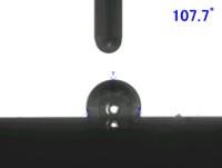 接触角が大きく水を弾く撥水性ICF（提供：ナノテック）