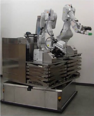 制御技術開発のために製作した自律移動型双腕ロボット